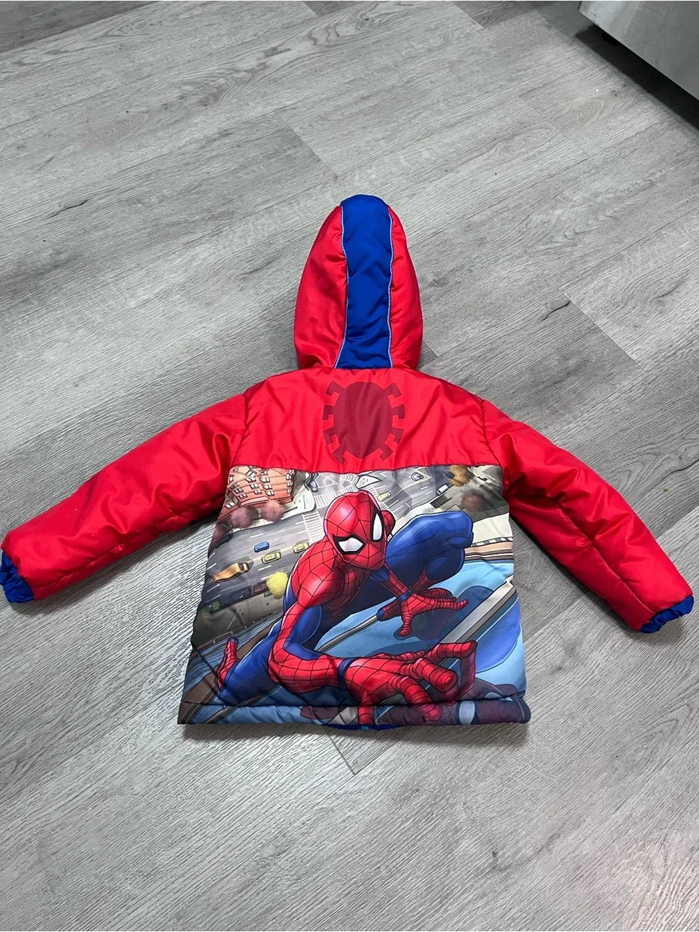 Marvel Red and Blue Spider-Man Kids Puffer Jacket